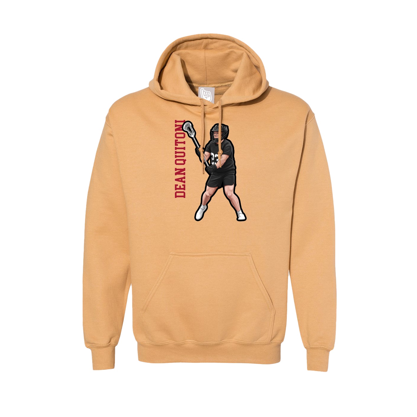Hoodie — Name Vertical in Vegas Gold