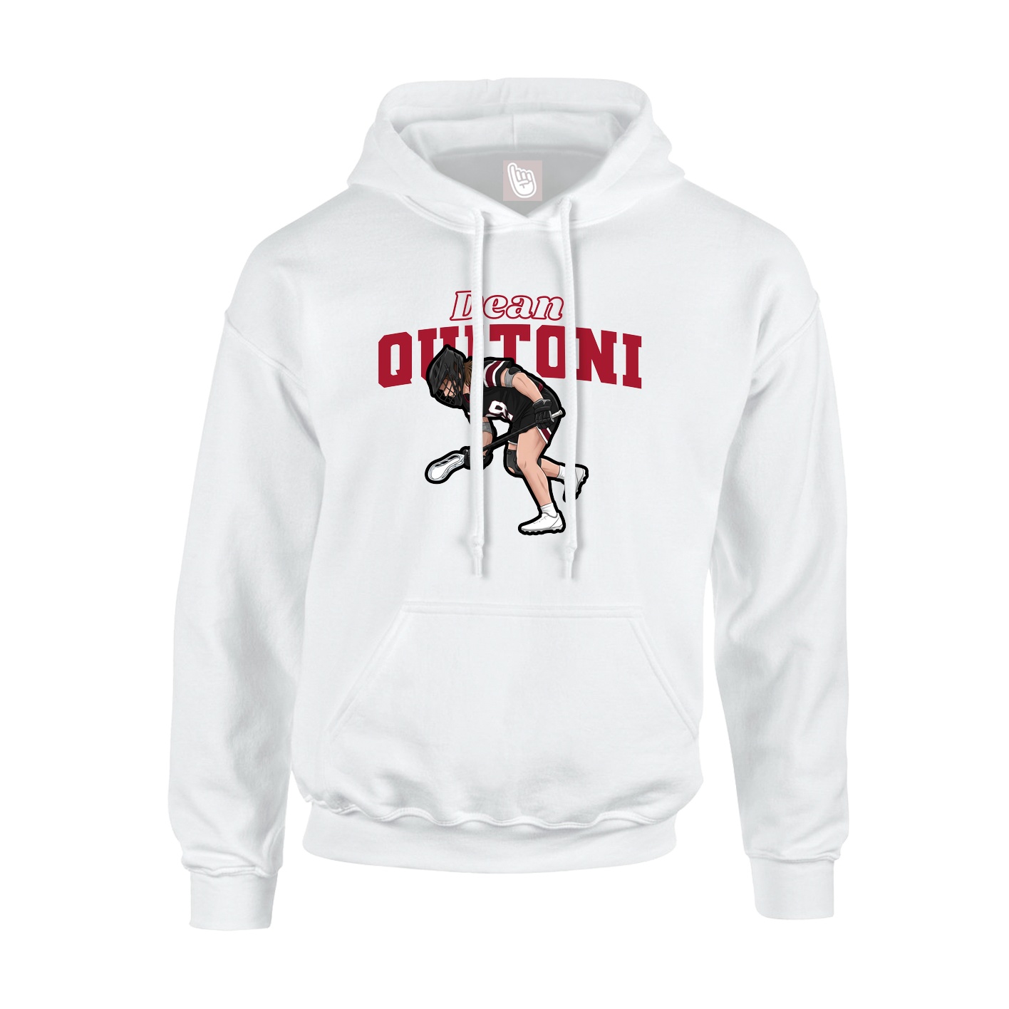 Youth Hoodie — Name Arch in White