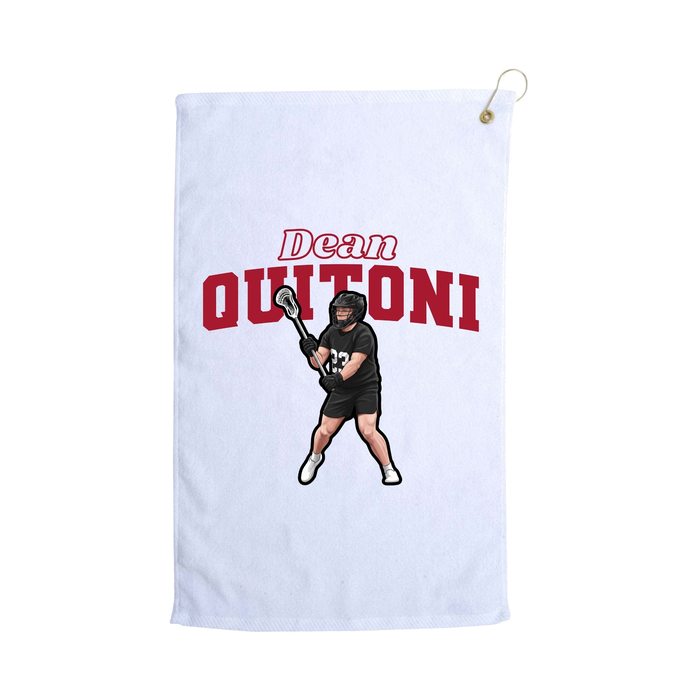 Golf Towel — Name Arch in White