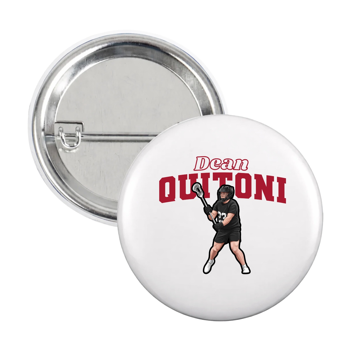 Game Day Button — Name Arch in White