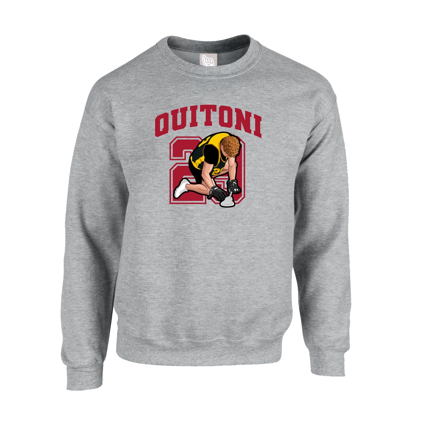 Fleece Crew — Number in Grey