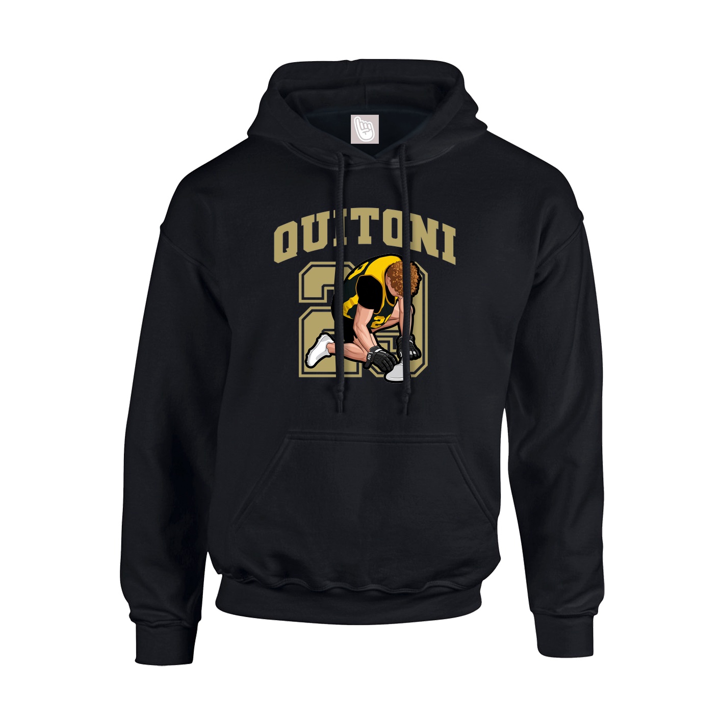 Youth Hoodie — Number in Black