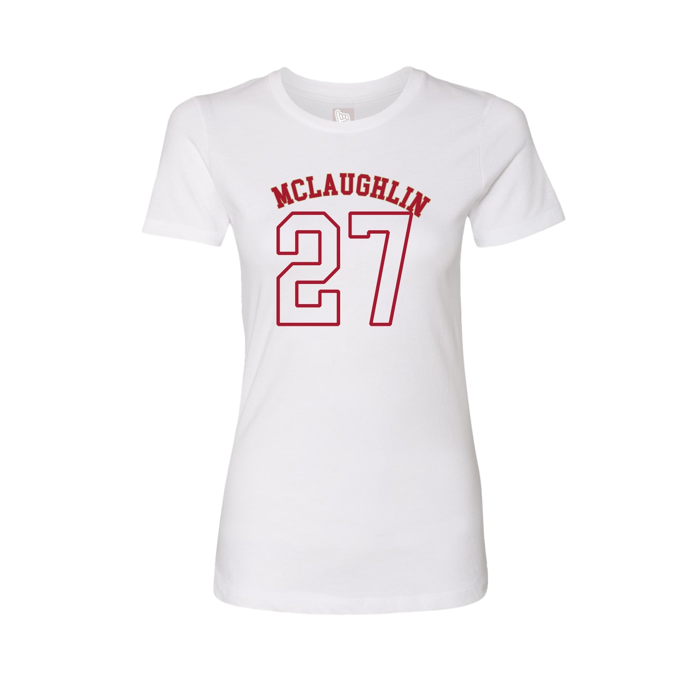 Fitted Women's Tee — Shirsey Arch in White