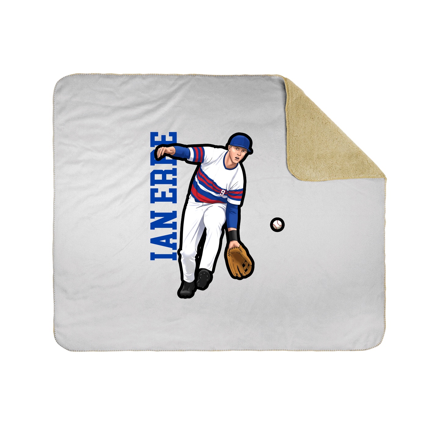 Throw Blanket — Name Vertical in White
