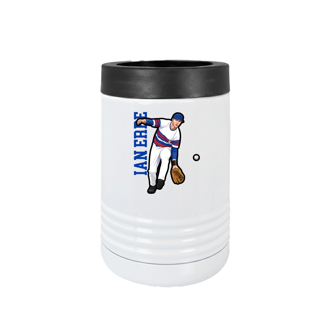 Beverage Holder — Name Vertical in White