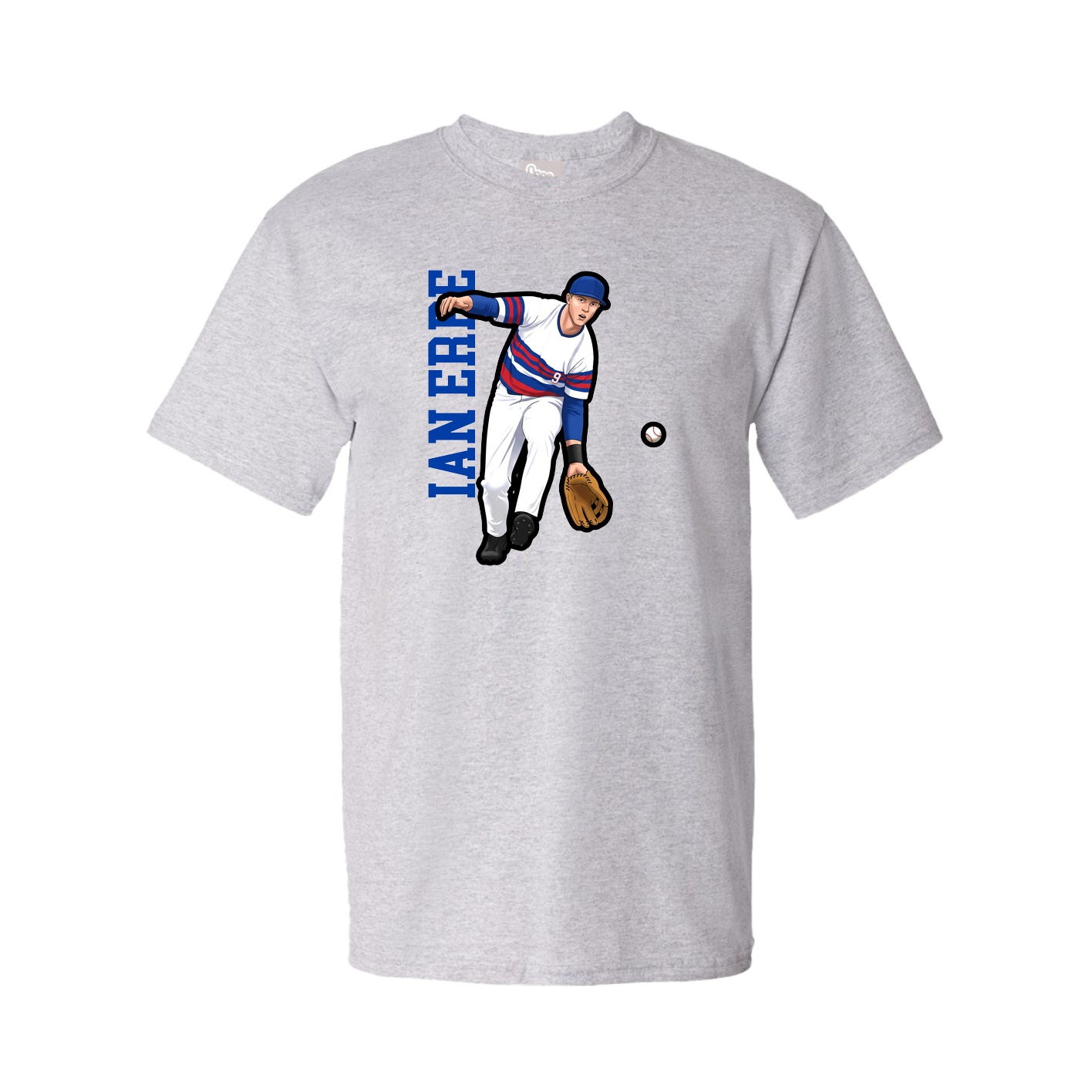 Youth Tee — Name Vertical in Grey