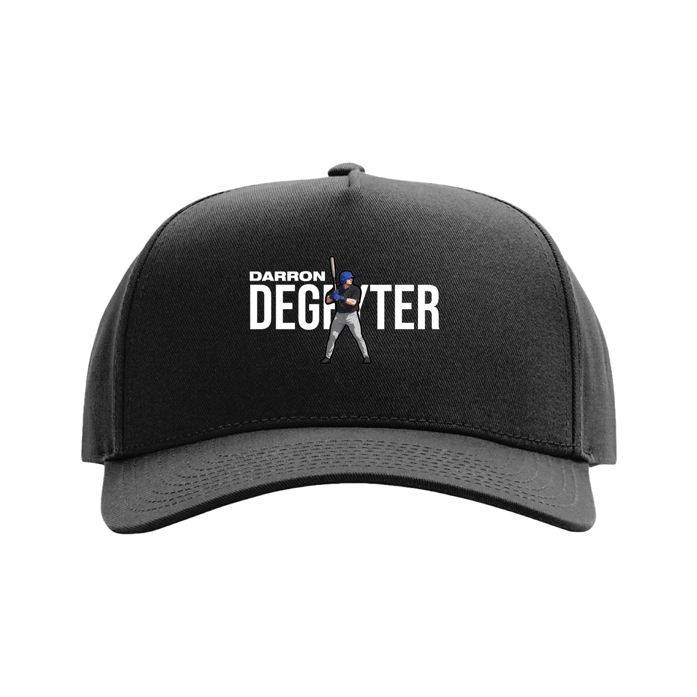 Full Fabric Five-Panel Champ Cap — Player Name in Black