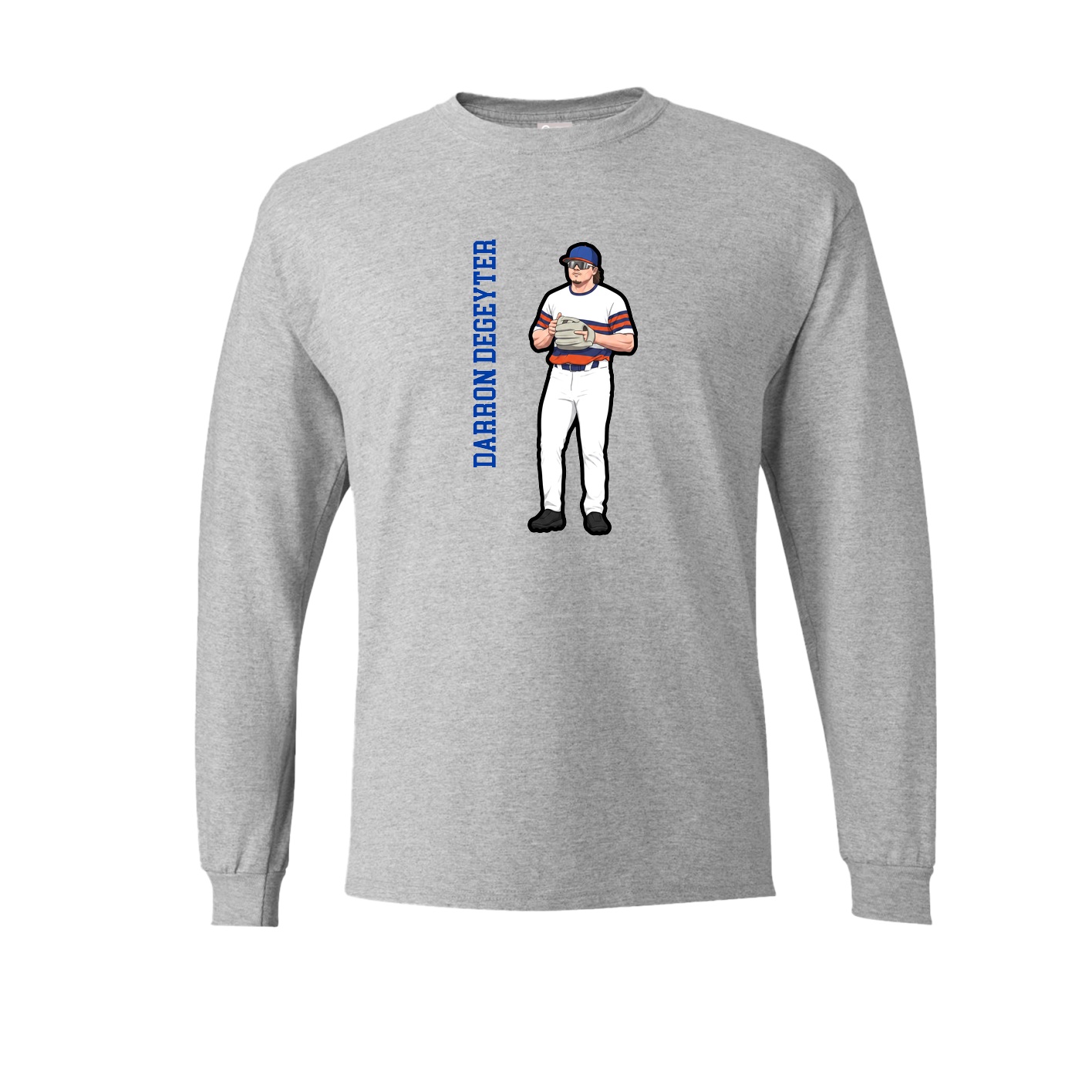 Long Sleeve Tee — Name Vertical in Grey