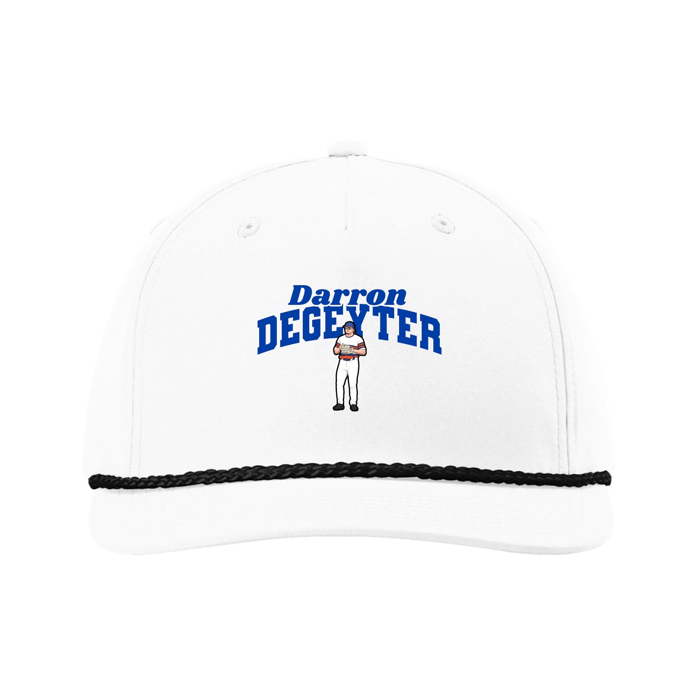 Five-Panel Classic Rope Cap — Signature Arch in White