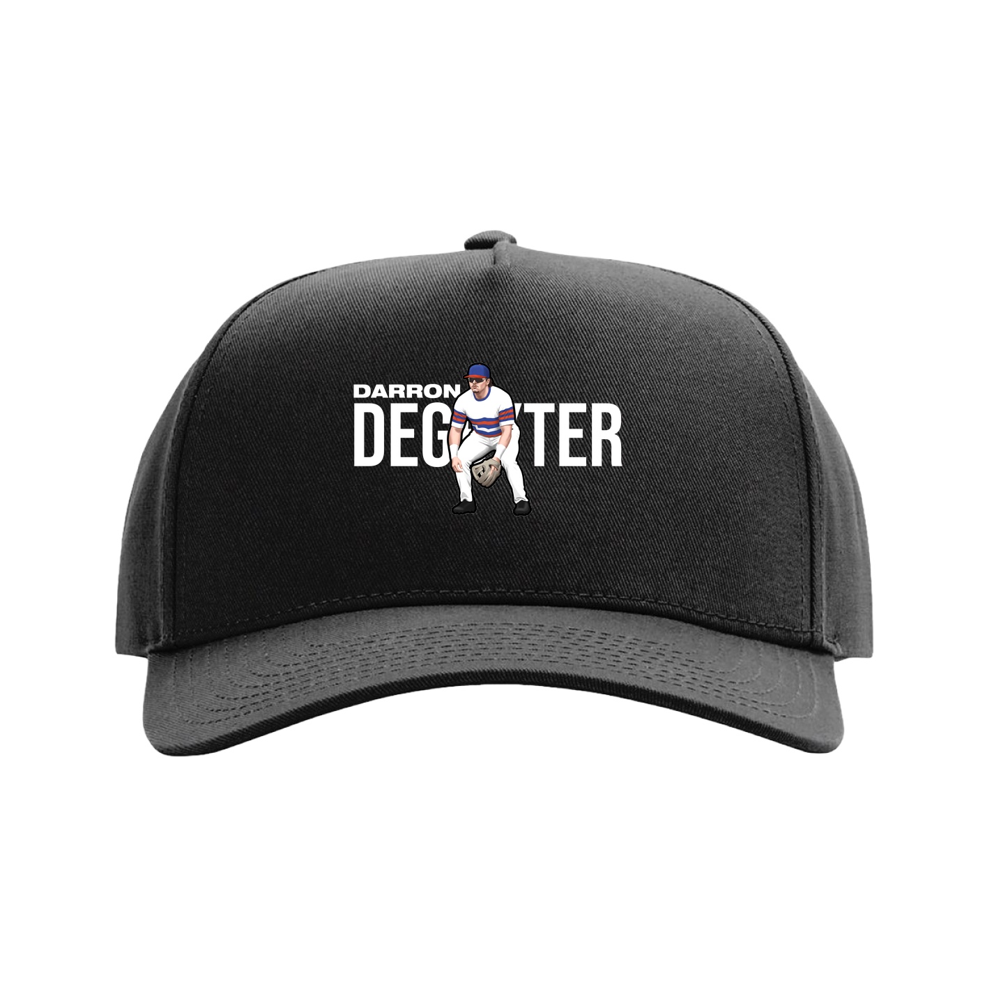 Full Fabric Five-Panel Champ Cap — Player Name in Black