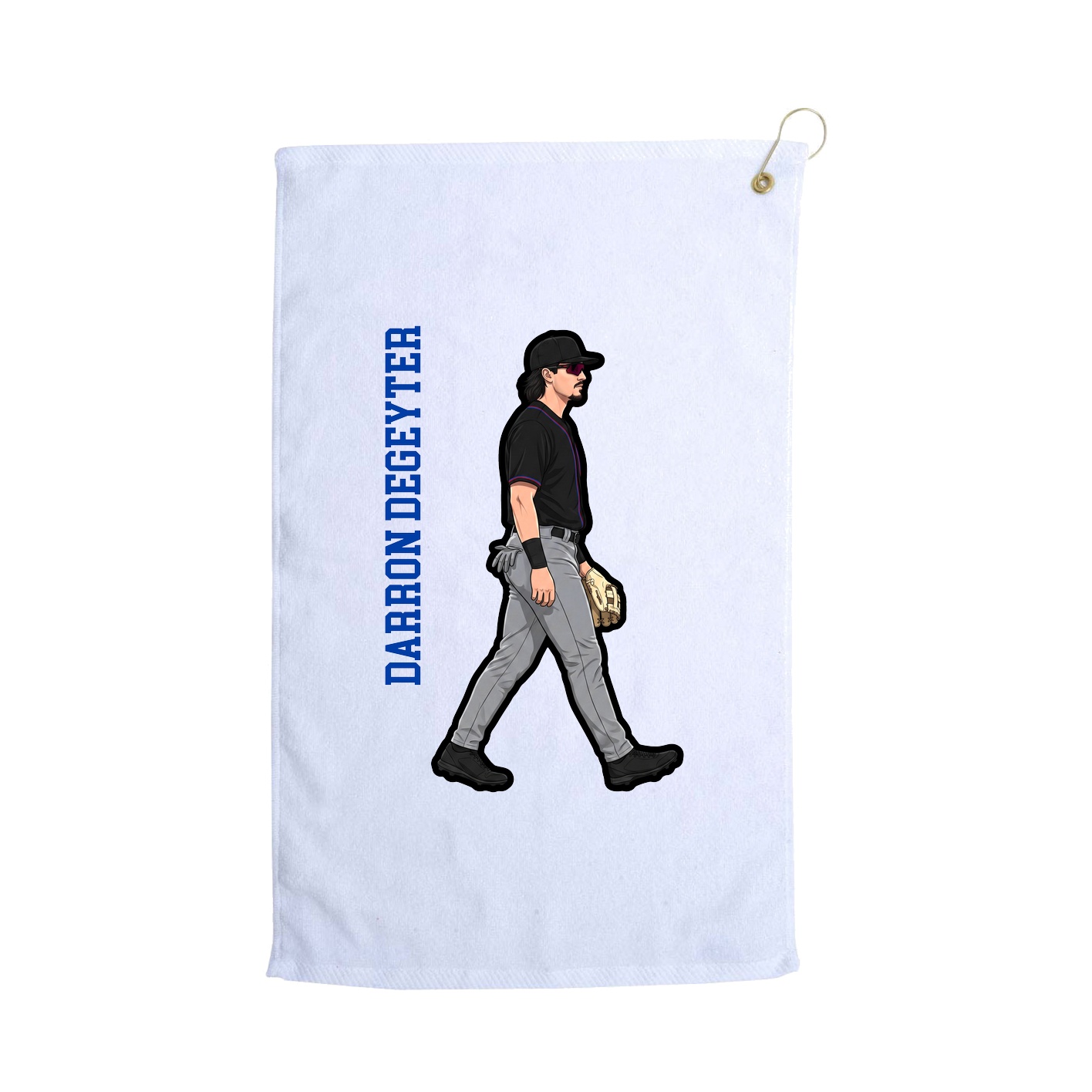 Golf Towel — Name Vertical in White