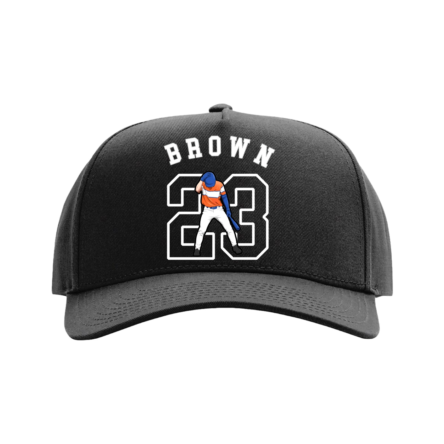 Full Fabric Five-Panel Champ Cap — Shirsey Arch in Black