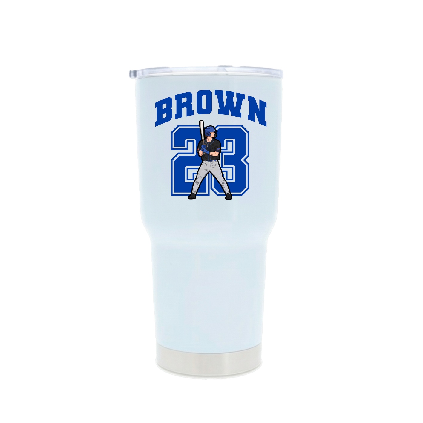 30oz Stainless Steel Tumbler — Number in White