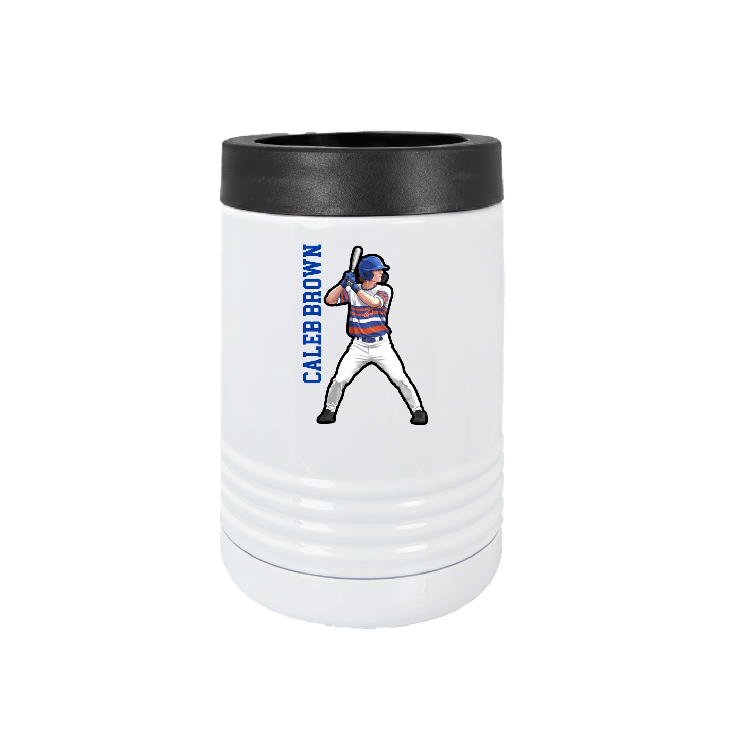 Beverage Holder — Name Vertical in White