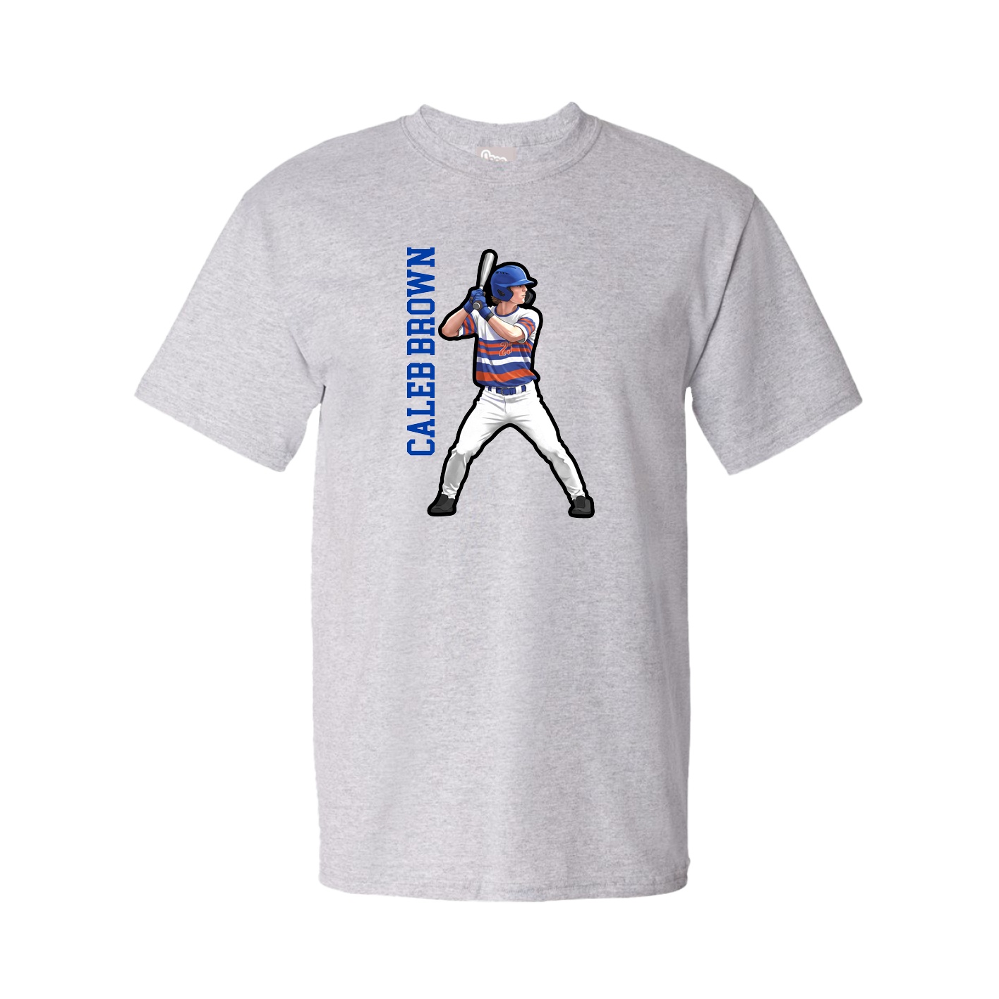 Tee — Name Vertical in Grey