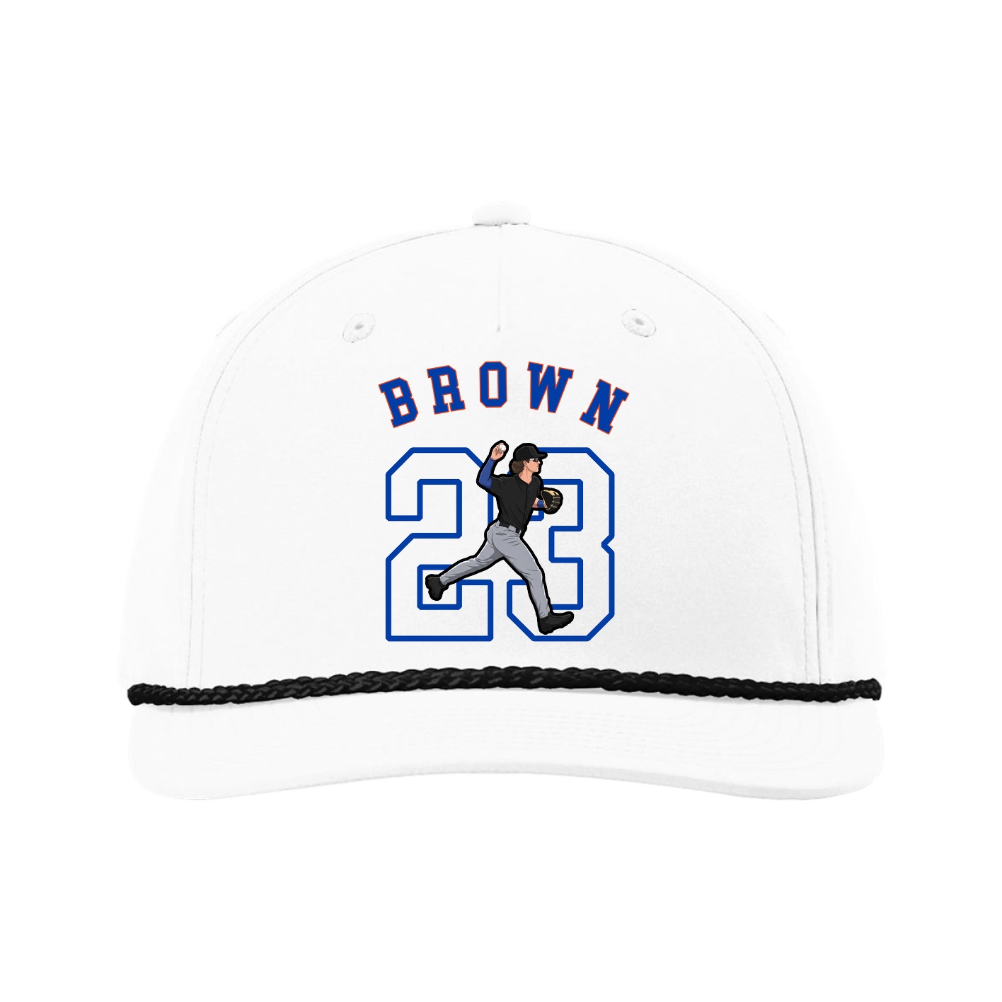 Five-Panel Classic Rope Cap — Shirsey Arch in White