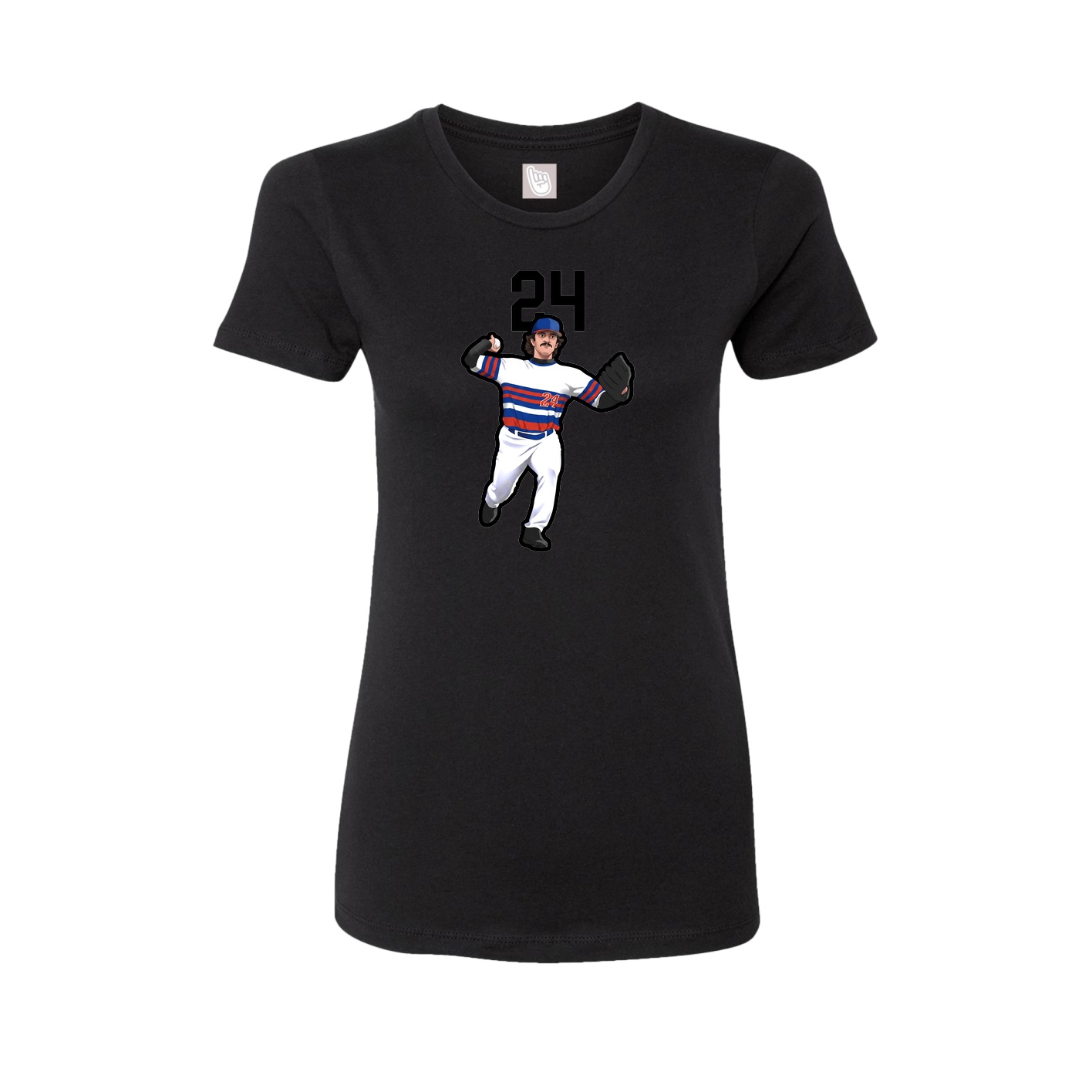 Fitted Women's Tee — Number Top in Black