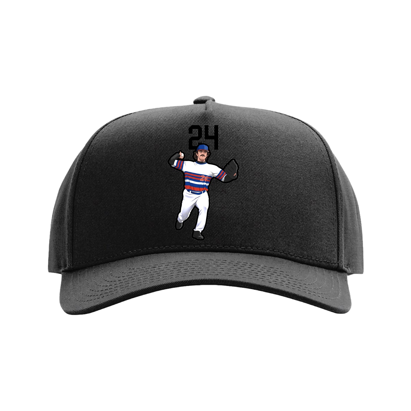 Full Fabric Five-Panel Champ Cap — Number Top in Black