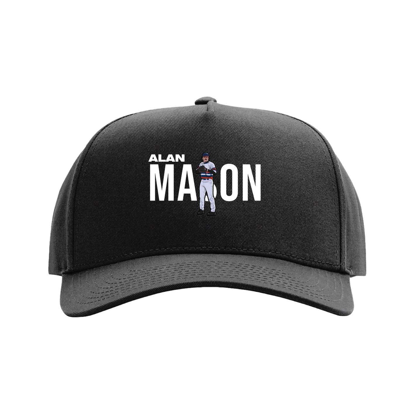 Full Fabric Five-Panel Champ Cap — Player Name in Black