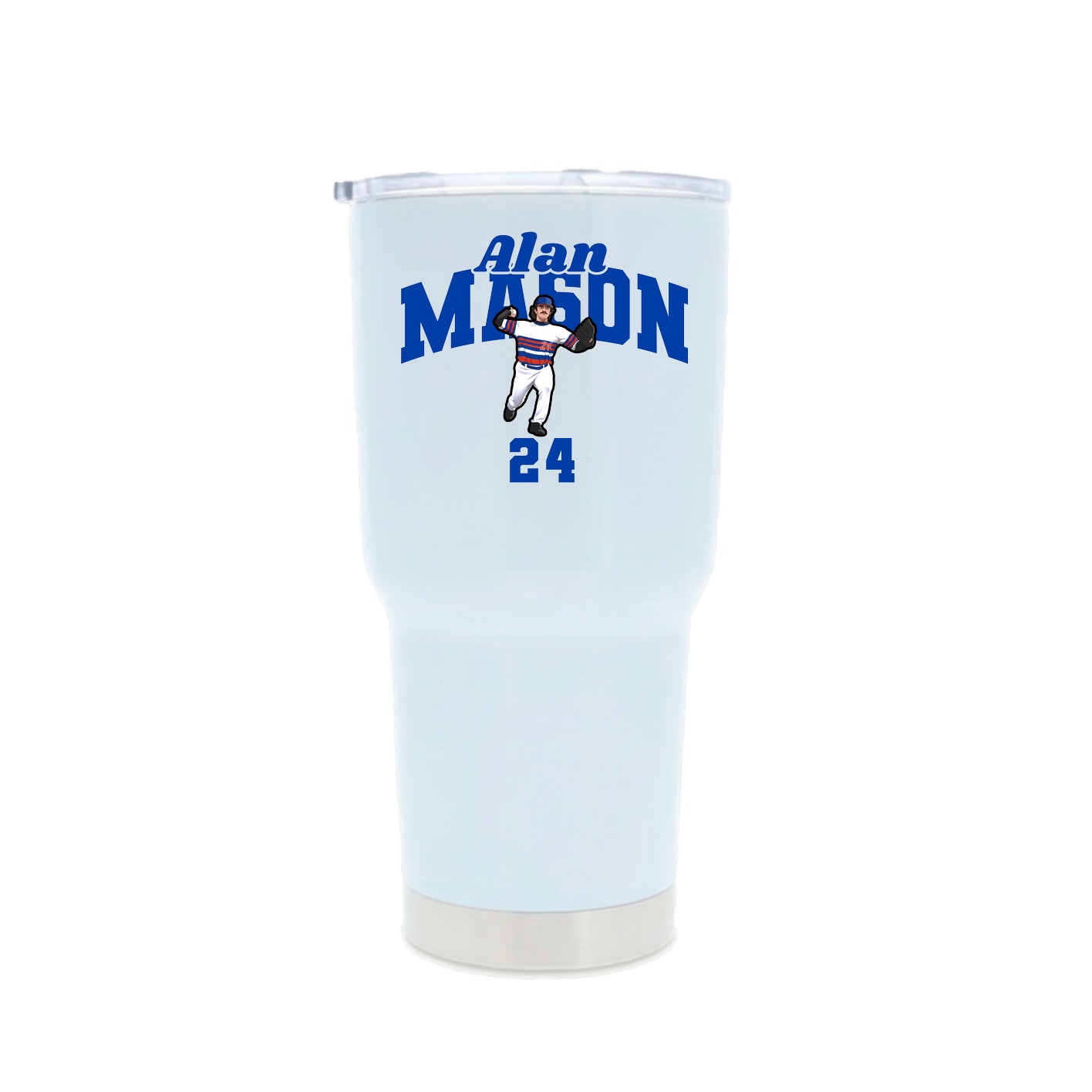 30oz Stainless Steel Tumbler — Signature Arch in White