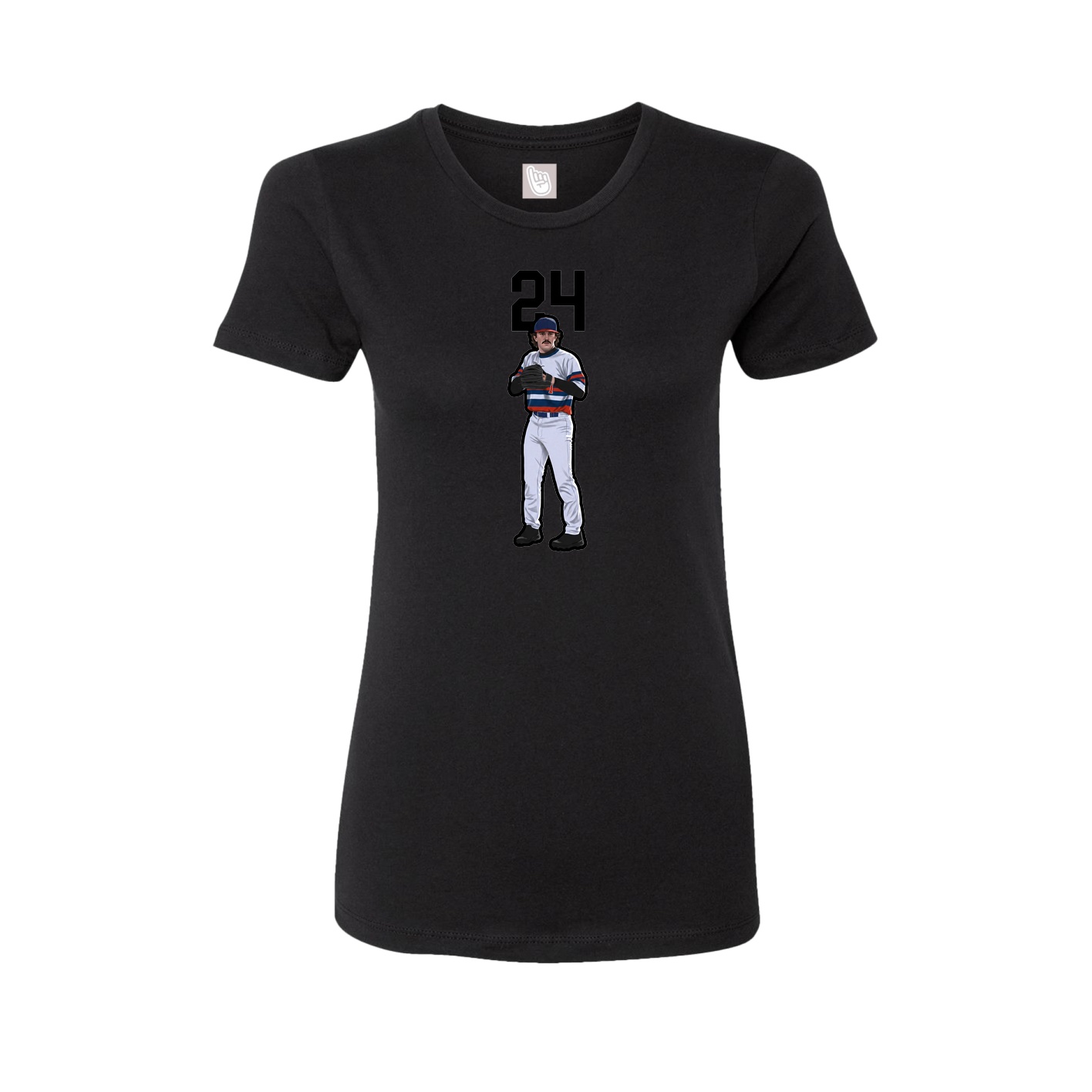 Fitted Women's Tee — Number Top in Black