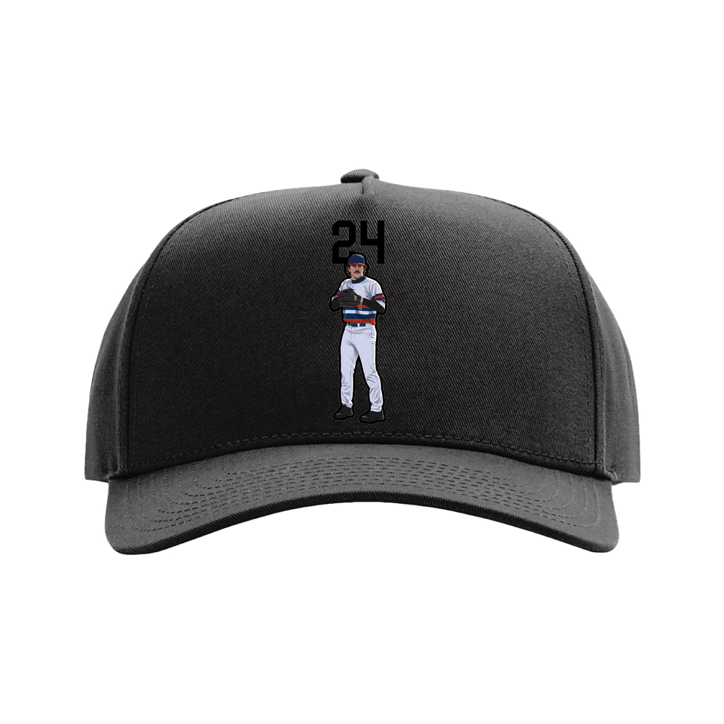 Full Fabric Five-Panel Champ Cap — Number Top in Black