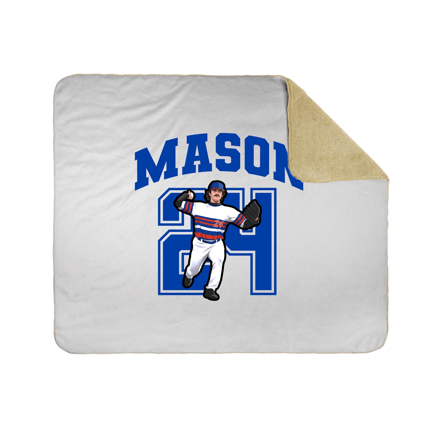 Throw Blanket — Number in White