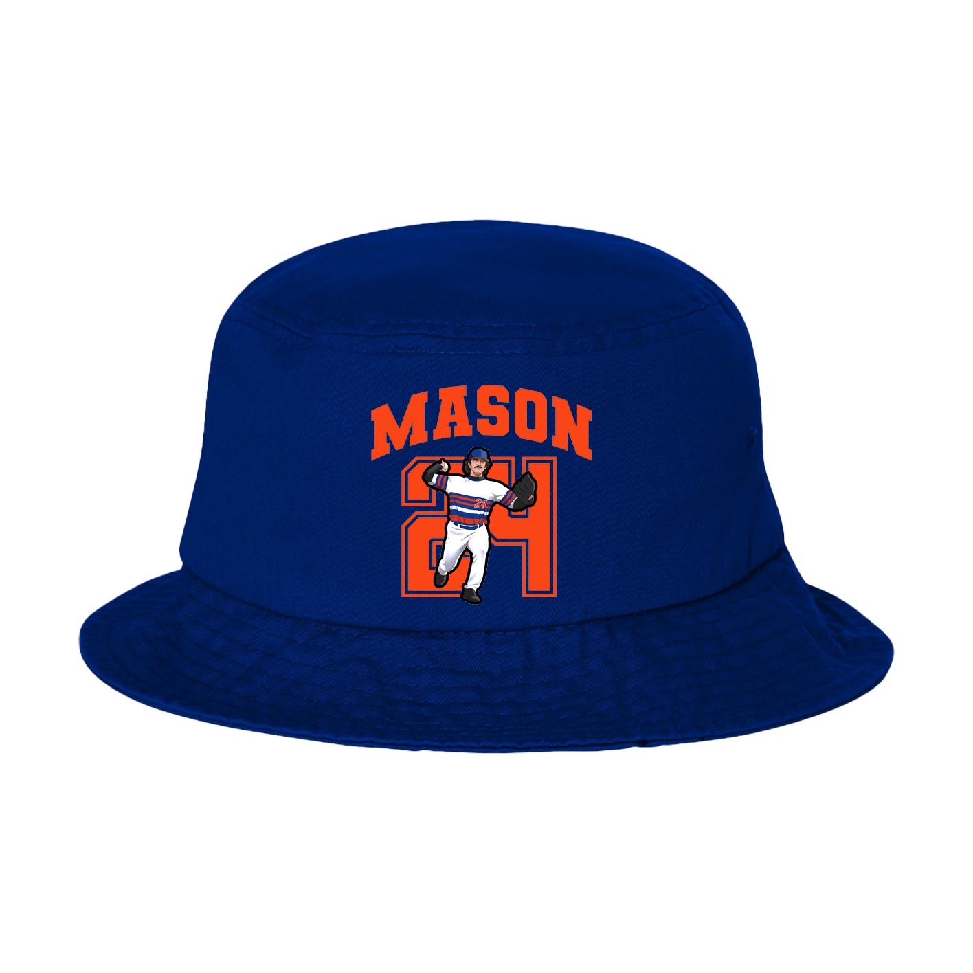 Bucket Cap — Number in Royal Blue