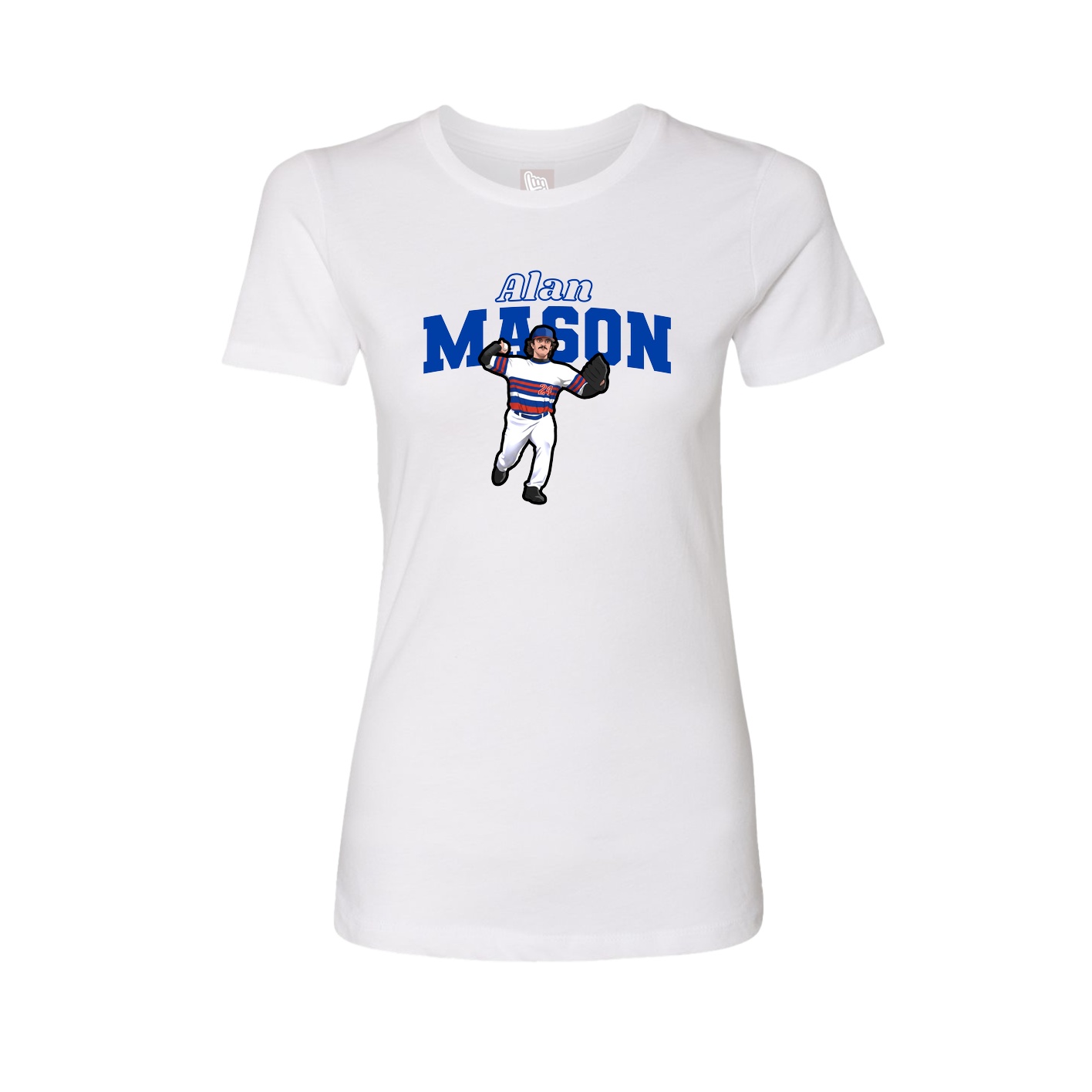 Fitted Women's Tee — Name Arch in White
