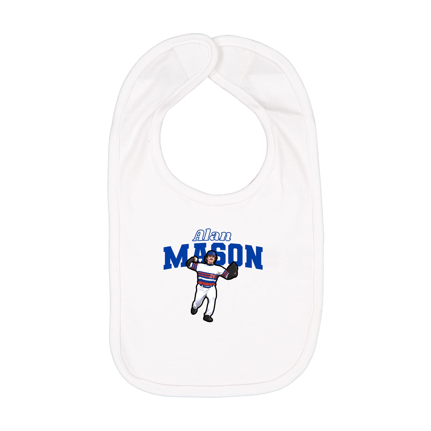 Infant Bib — Name Arch in White