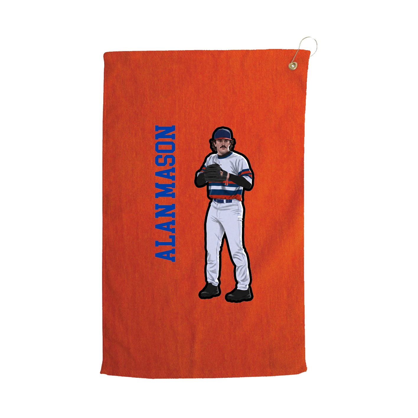 Golf Towel — Name Vertical in Orange