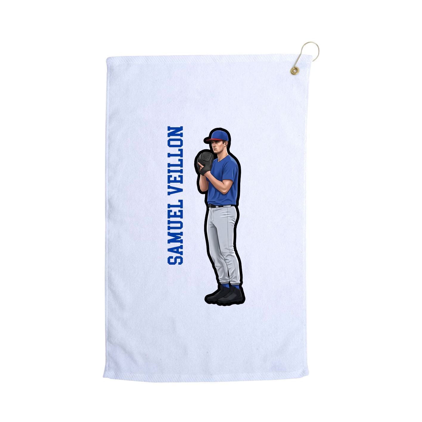 Golf Towel — Name Vertical in White