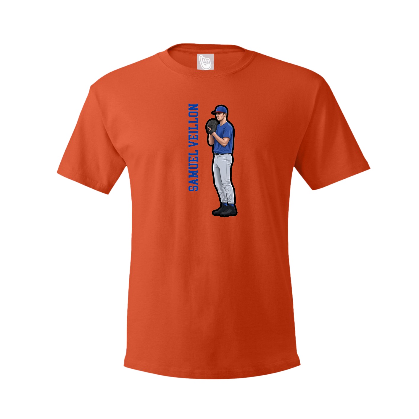Youth Tee — Name Vertical in Orange