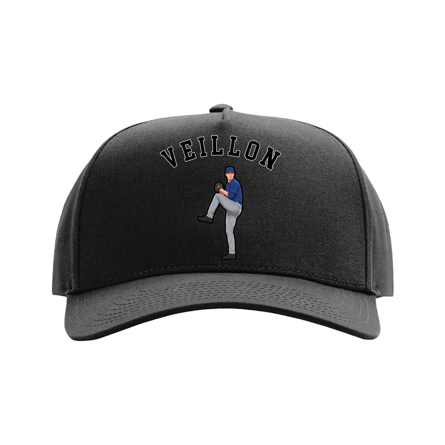 Full Fabric Five-Panel Champ Cap — Shirsey Arch in Black