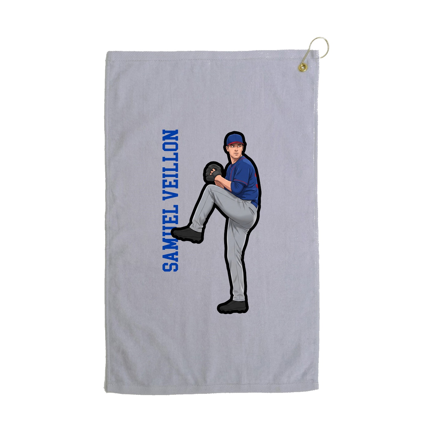 Golf Towel — Name Vertical in Grey
