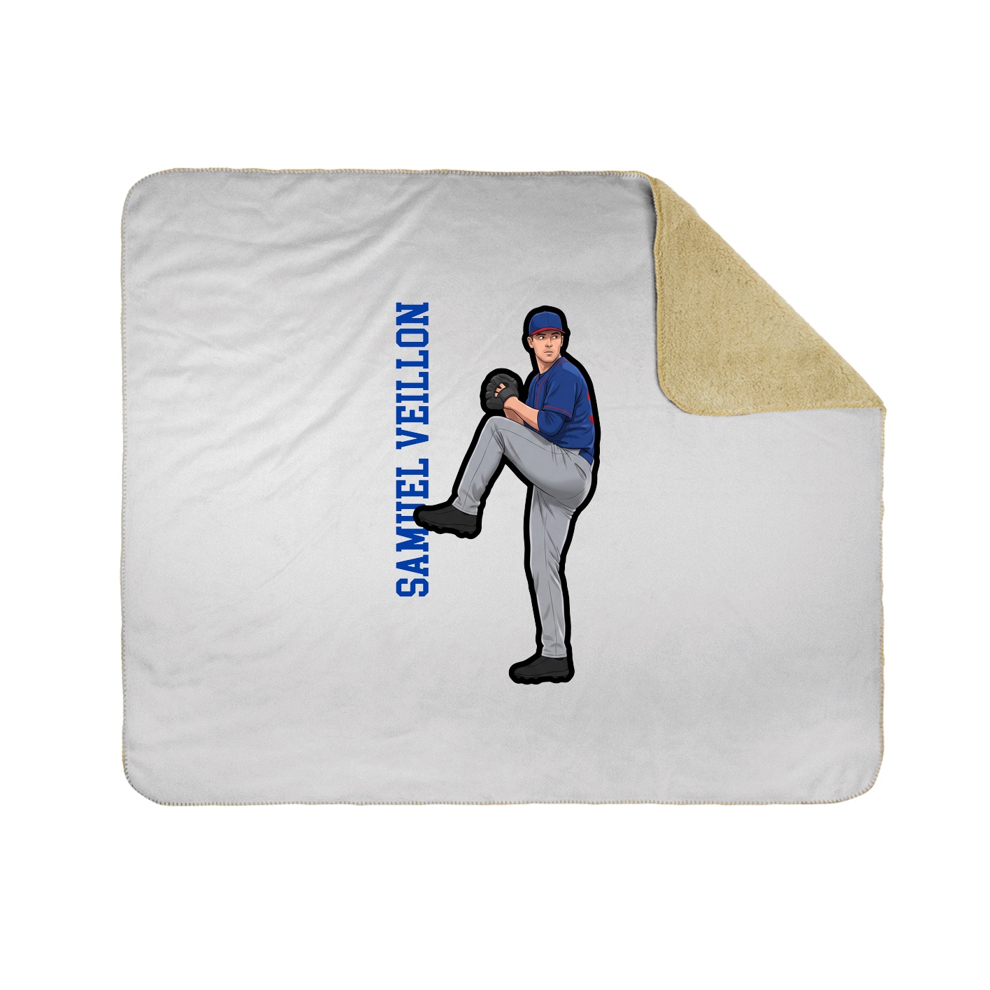 Throw Blanket — Name Vertical in White