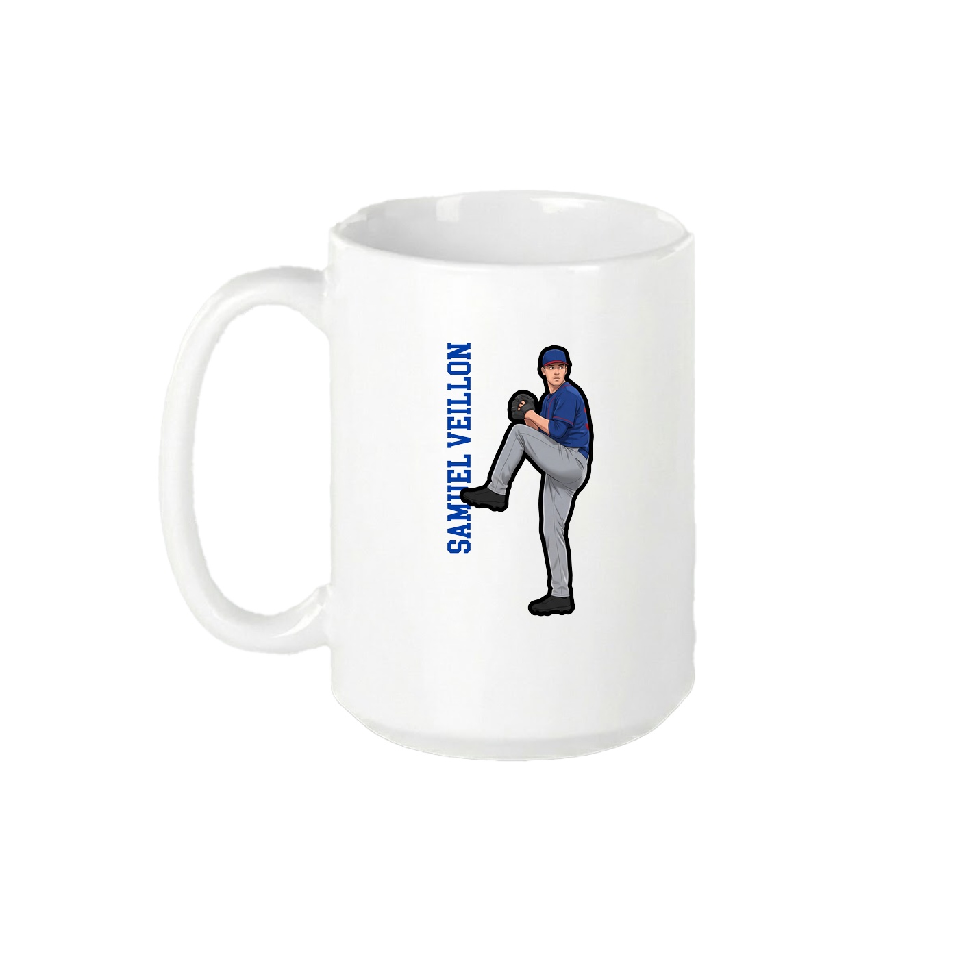 15oz Coffee Mug — Name Vertical in White