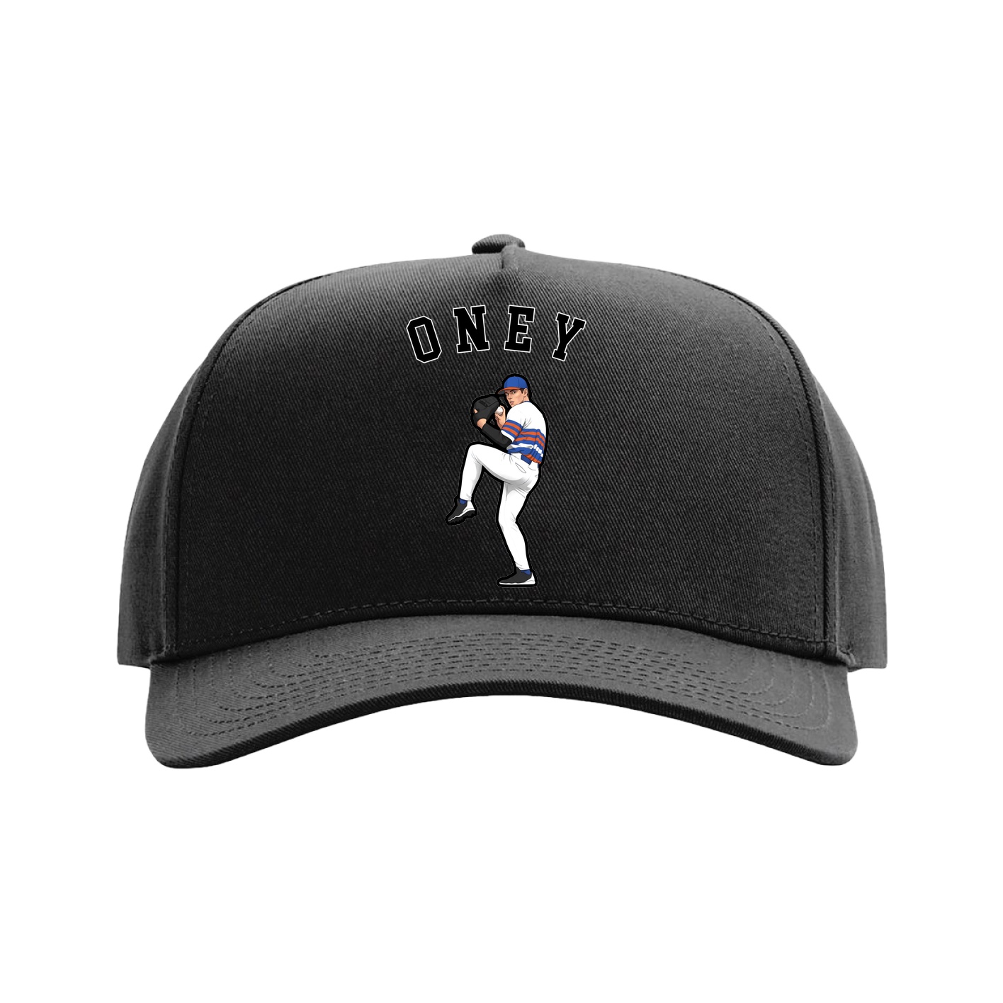 Full Fabric Five-Panel Champ Cap — Shirsey Arch in Black