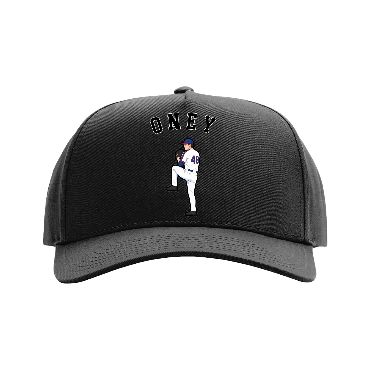 Full Fabric Five-Panel Champ Cap — Shirsey Arch in Black