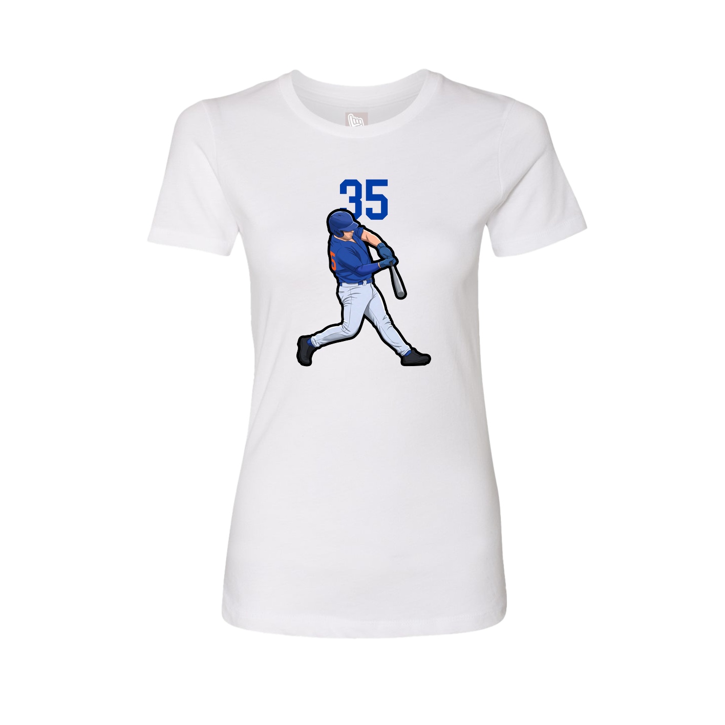 Fitted Women's Tee — Number Top in White