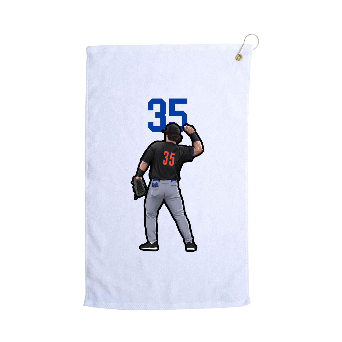 Golf Towel — Number Top in White