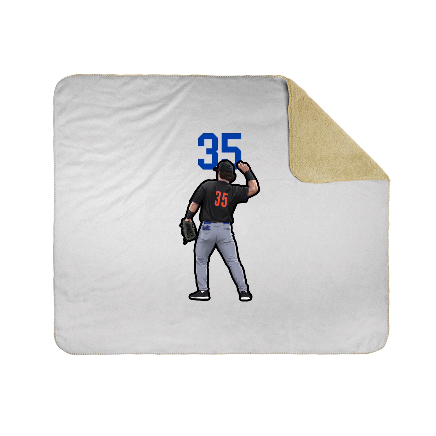 Throw Blanket — Number Top in White