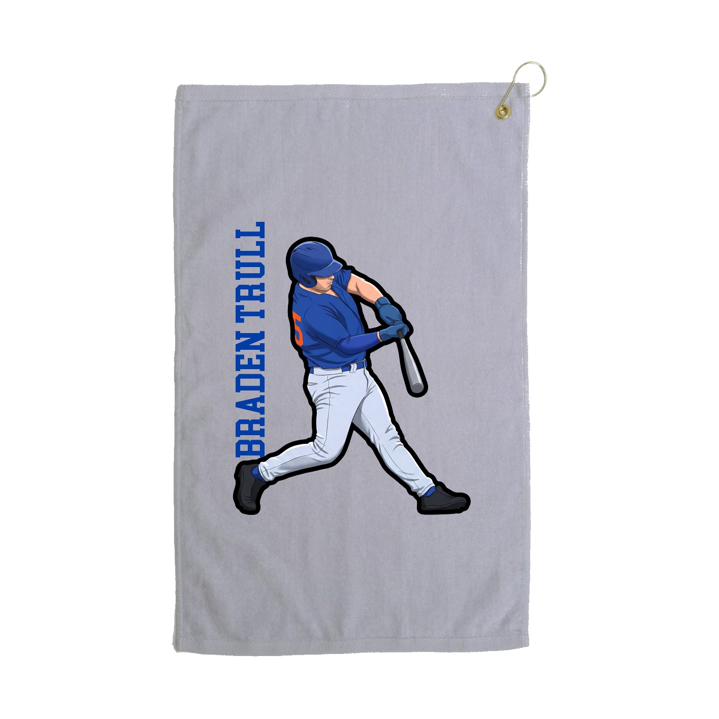 Golf Towel — Name Vertical in Grey