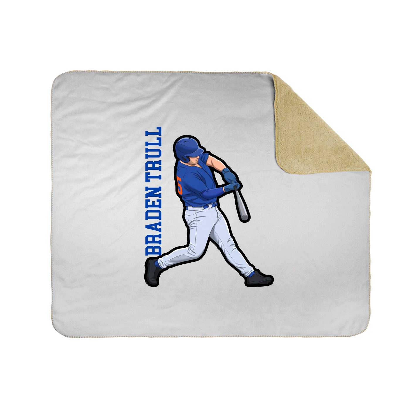 Throw Blanket — Name Vertical in White