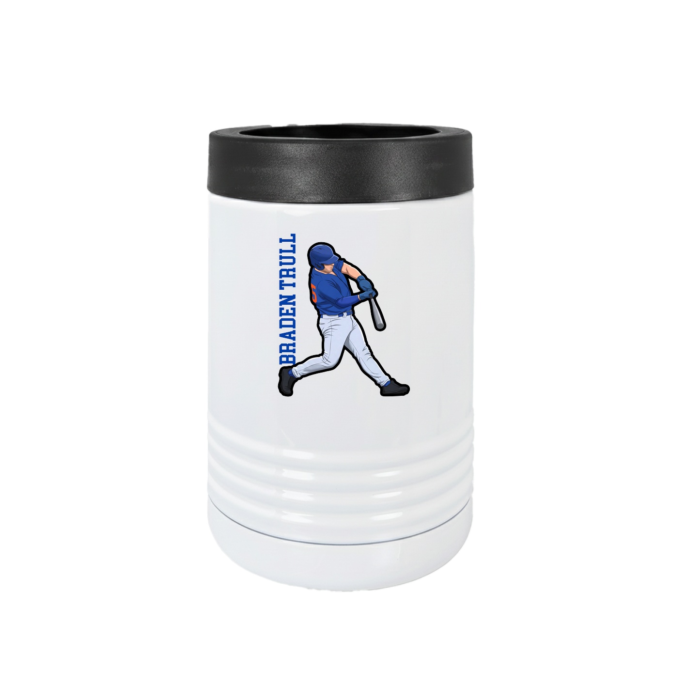 Beverage Holder — Name Vertical in White