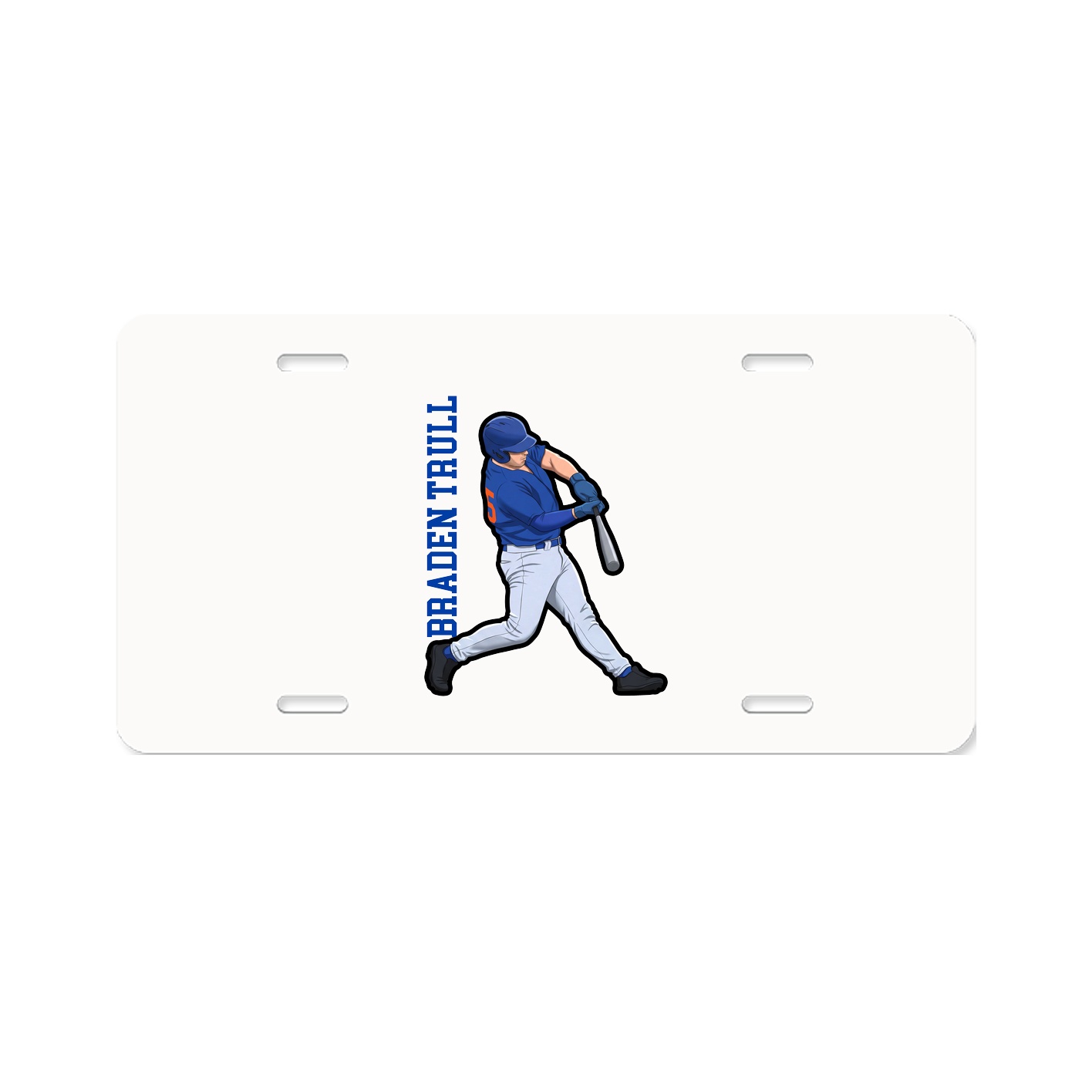 License Plate — Name Vertical in Classic