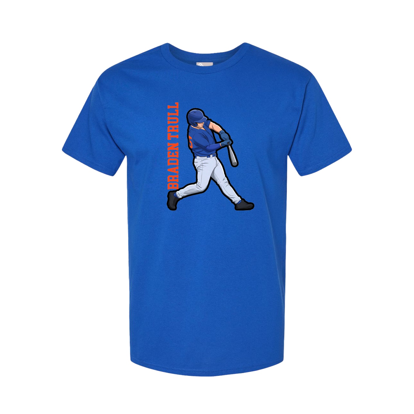 Youth Tee — Name Vertical in Royal