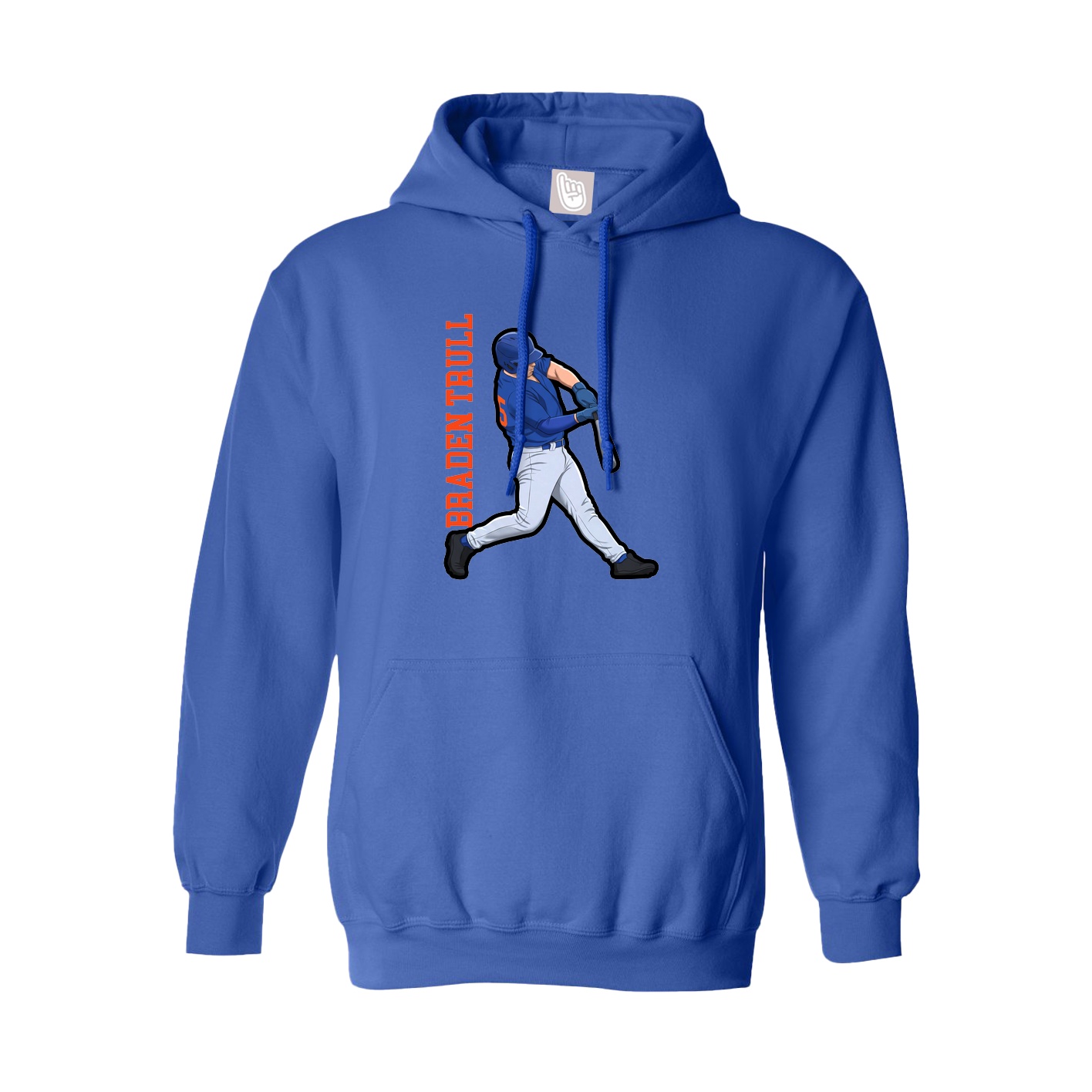 Youth Hoodie — Name Vertical in Royal