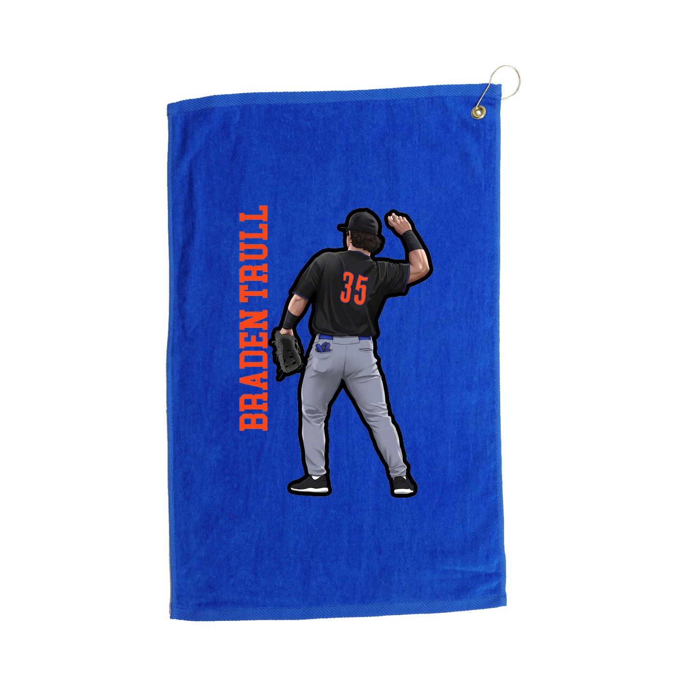 Golf Towel — Name Vertical in Royal