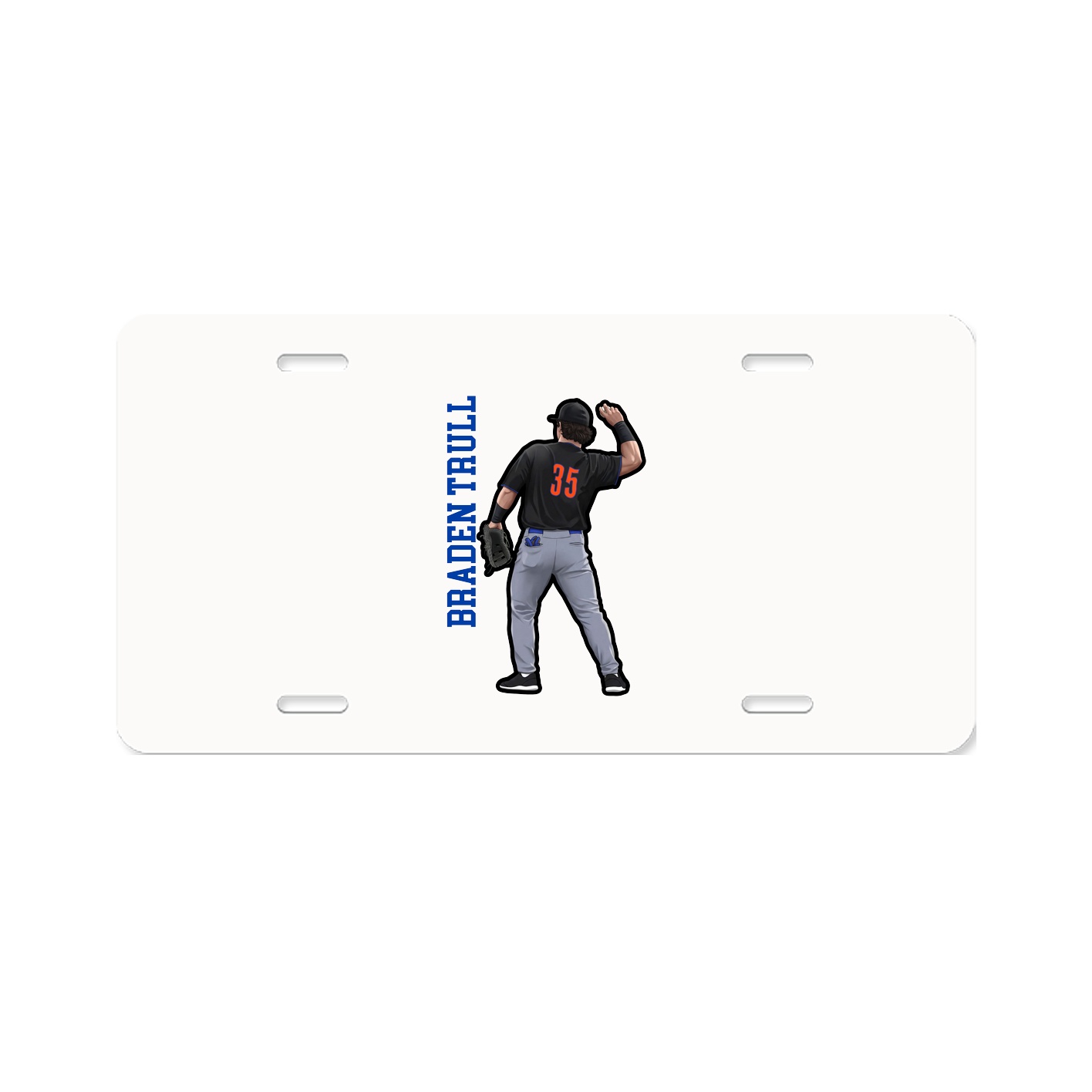 License Plate — Name Vertical in Classic